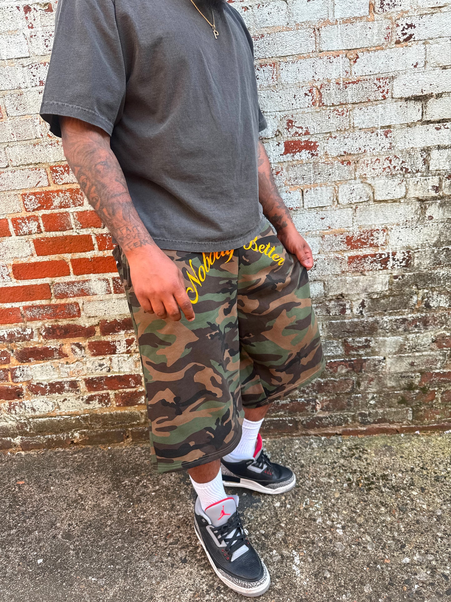 Baggy Camo Sweat Shorts